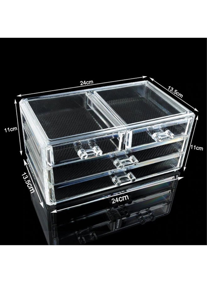 منظم مستحضرات التجميل شفاف/ أسود - Image 3