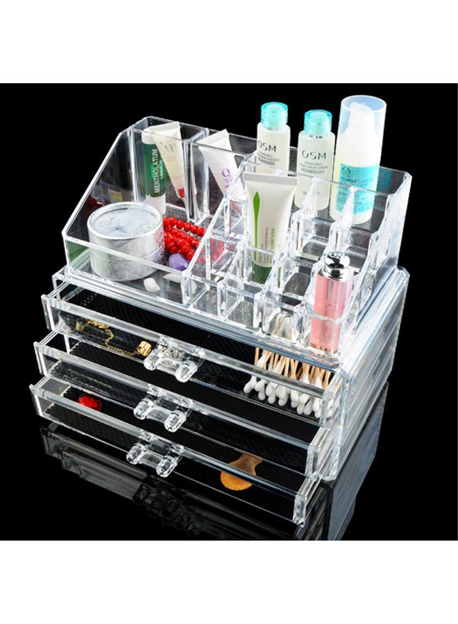منظم مستحضرات التجميل شفاف/ أسود - Image 4