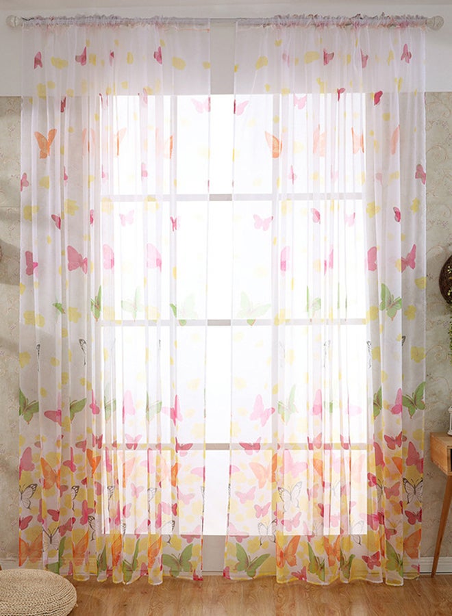 Pastoral Embroidered Curtain Hot Pink 100x200centimeter - Image 1