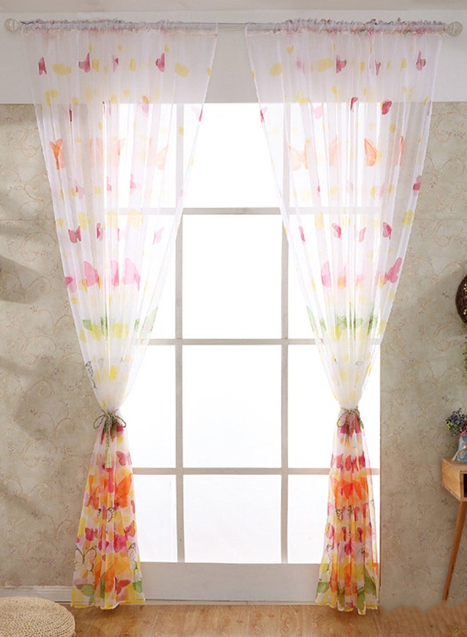 Pastoral Embroidered Curtain Hot Pink 100x200centimeter - Image 2