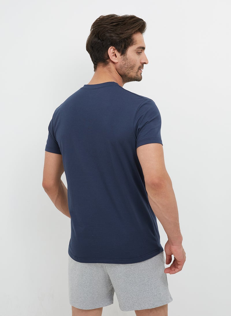 HERO Basic - V-Neck Short Sleeves T-Shirt Navy Blue - Image 1