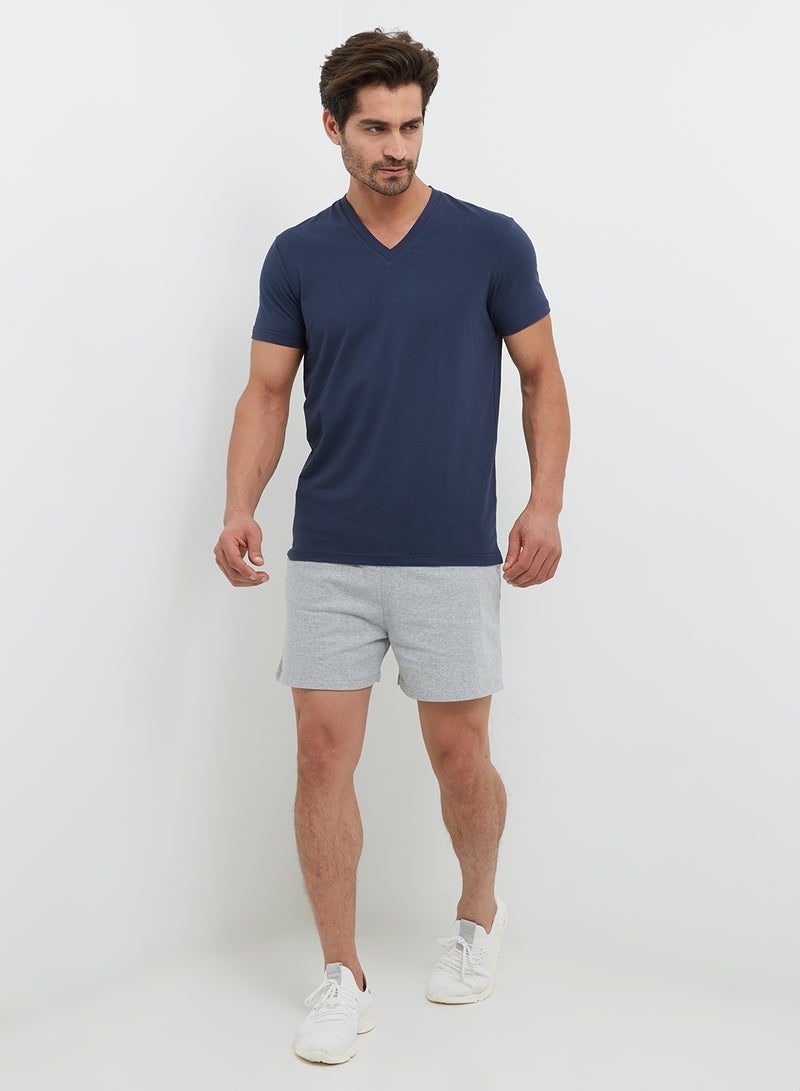 HERO Basic - V-Neck Short Sleeves T-Shirt Navy Blue - Image 1