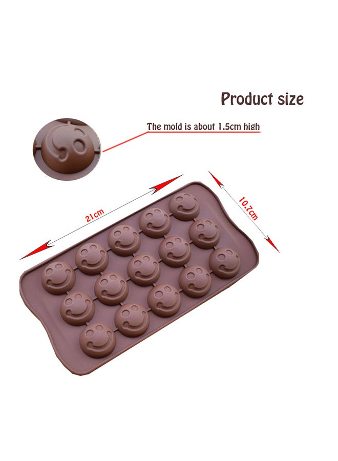 15-Cell Smiley Face Chocolate Cookies Mould Brown 70cm - Image 2