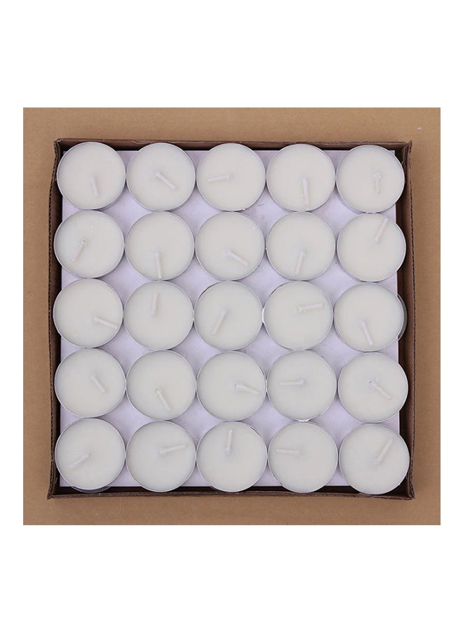 طقم مكون من 50 شمعة تي لايت غير معطرة أبيض 20x8x20سم