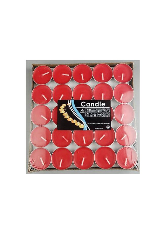 50-Piece Unscented Tealight Candles Set Red 20x8x20cm  - Image 1
