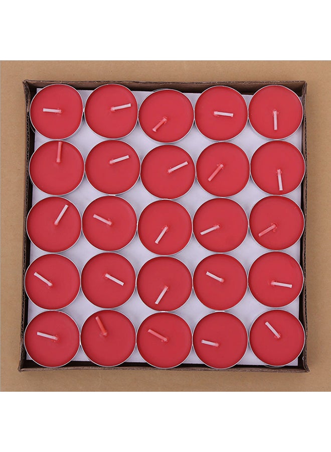 50-Piece Unscented Tealight Candles Set Red 20x8x20cm  - Image 2
