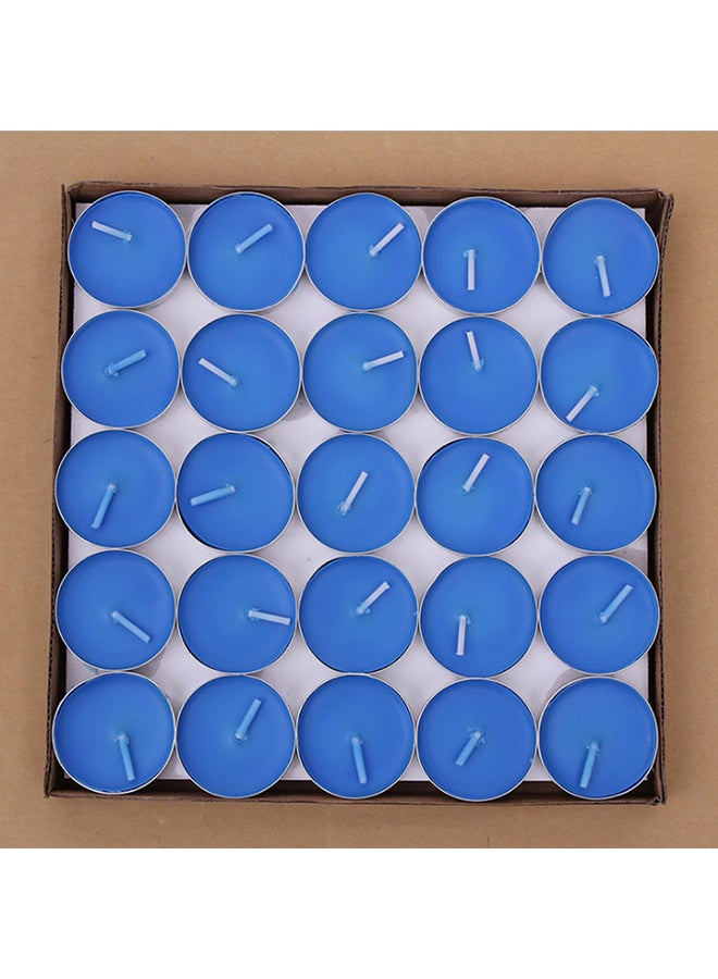 طقم مكون من 50 شمعة تي لايت غير معطرة أزرق 20x8x20سم  - Image 2