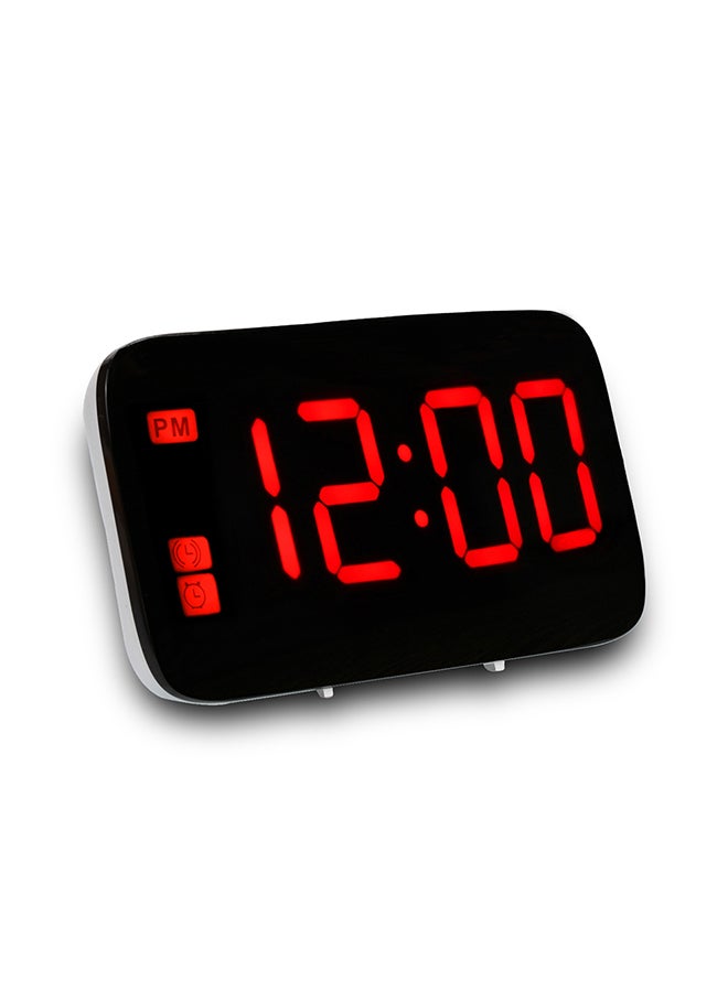 ساعة منبه رقمية بشاشة LED أحمر 12.5x4.5x7.5سم - Image 3