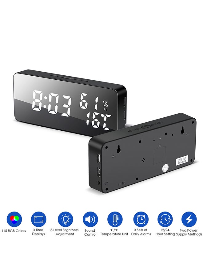 Multifunctional Digital LED Alarm Clock Black 20x5.5x10.5centimeter - Image 2