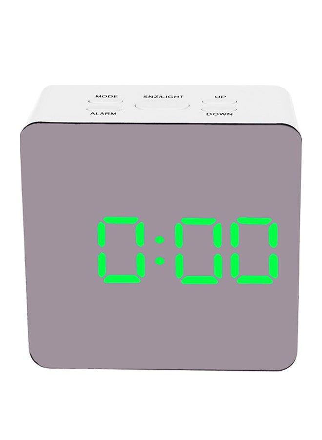 ساعة منبه رقمية LED متعددة الأغراض أبيض/رمادي 11x4.5x9.3سم - Image 1