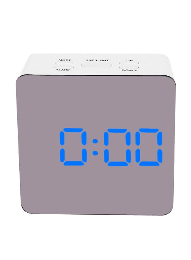 ساعة منبه رقمية LED متعددة الأغراض أبيض/رمادي 11x4.5x9.3سم - Image 1