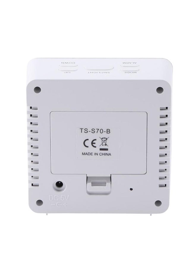 ساعة منبه رقمية LED متعددة الأغراض أبيض/رمادي 11x4.5x9.3سم - Image 4