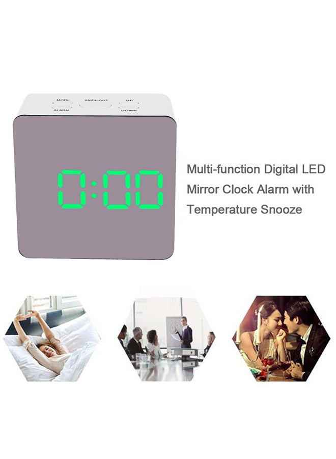 ساعة منبه رقمية LED متعددة الأغراض أبيض/رمادي 11x4.5x9.3سم - Image 4