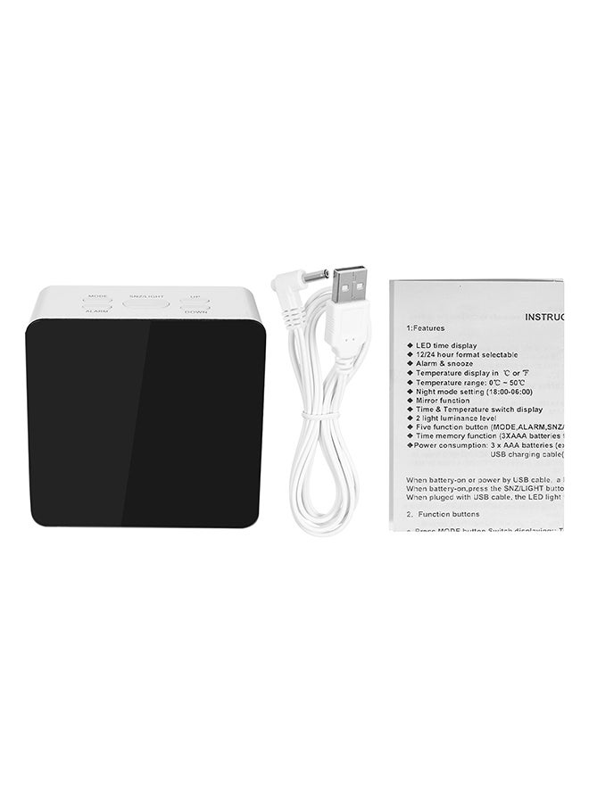 Multifunctional Digital LED Alarm Clock White 11x4.5x9.3cm - Image 4