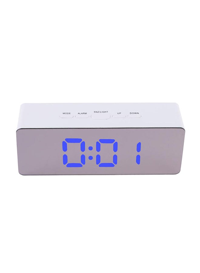 ساعة منبه رقمية LED متعددة الأغراض أبيض/رمادي 14.5x4.3x7.8سم - Image 1
