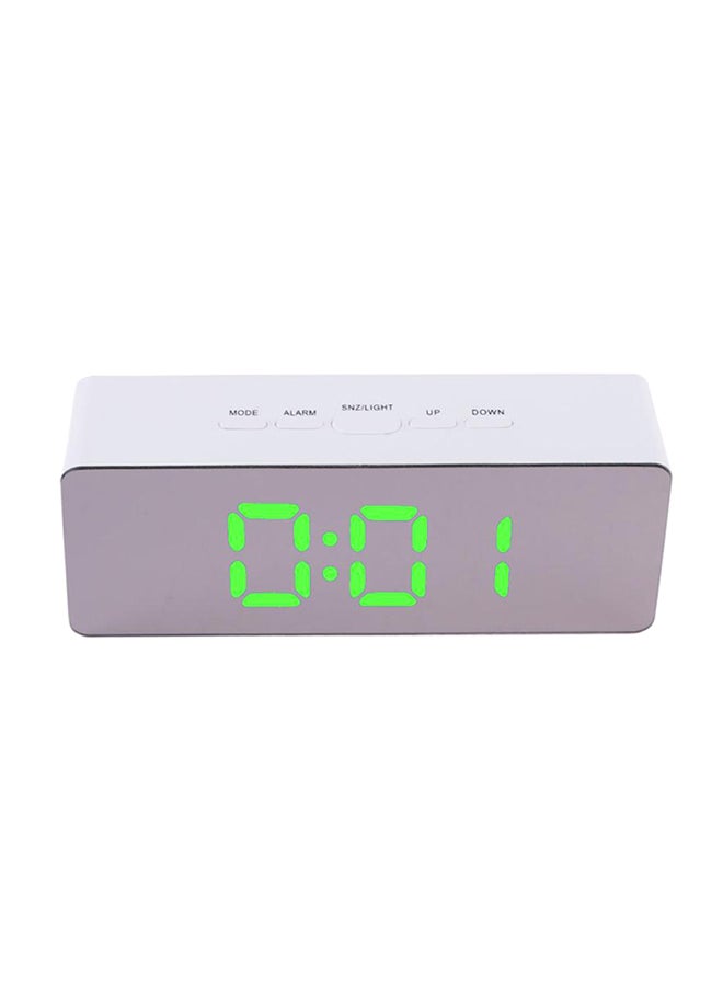 ساعة منبه رقمية LED متعددة الأغراض أبيض/رمادي 14.5x4.3x7.8سم - Image 1