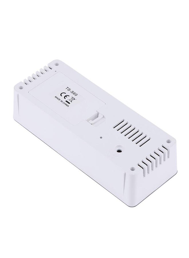 ساعة منبه رقمية LED متعددة الأغراض أبيض/رمادي 14.5x4.3x7.8سم - Image 4