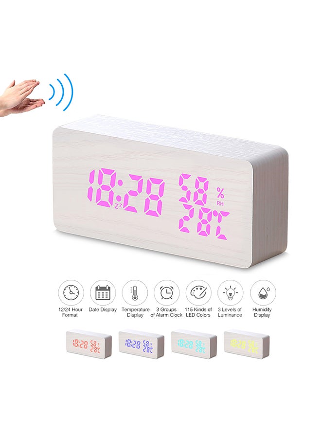منبه رقمي بإضاءة LED أبيض 28x8x13سم - Image 4