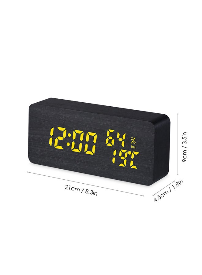 منبه رقمي بإضاءة LED أسود 28x8x13سم - Image 2