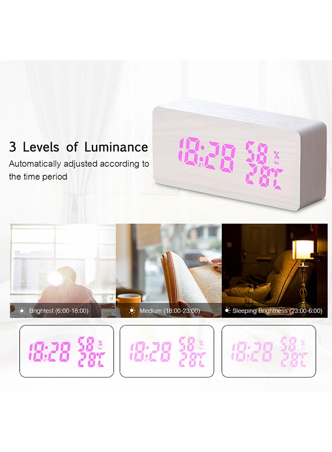 منبه رقمي بإضاءة LED أبيض 28x8x13سم - Image 3