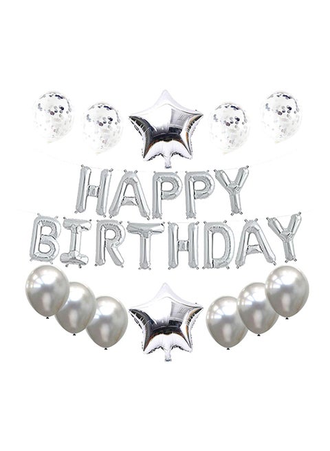 25-Piece Happy Birthday Party Balloons Set 25 x 3 x 15cm