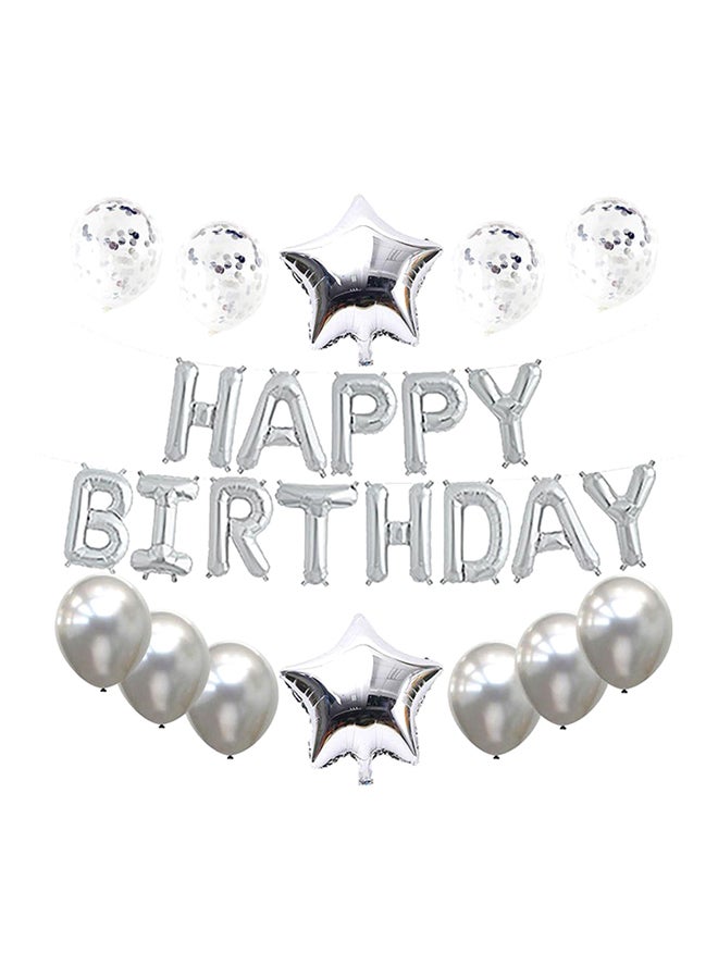 25-Piece Happy Birthday Party Balloons Set 25 x 3 x 15cm 