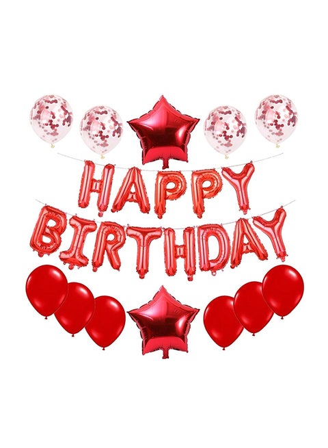 25-Piece Happy Birthday Party Balloons Set 25×3×15cm