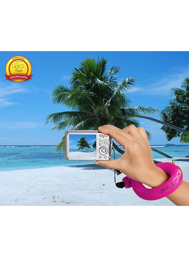 Nordic Flash 2-Piece Waterproof Camera Floating Strap Pink/Green/Black - Image 2