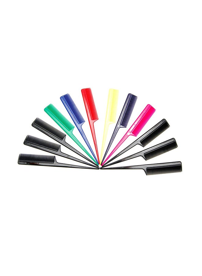 12-Piece Rat Tail Comb Multicolour
