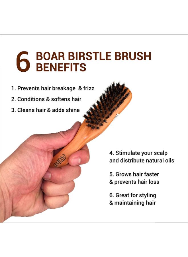 Evolve - Boar Bristle Hair Brush Brown/Black - Image 1