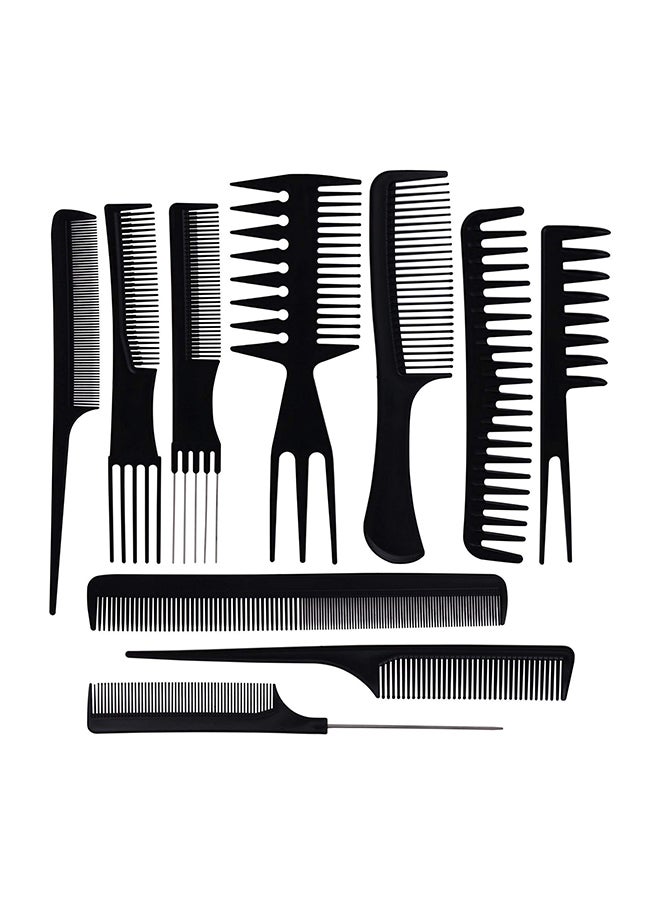 Oneleaf - 10-Piece Professional Hair Styling Comb Set Black - Image 1