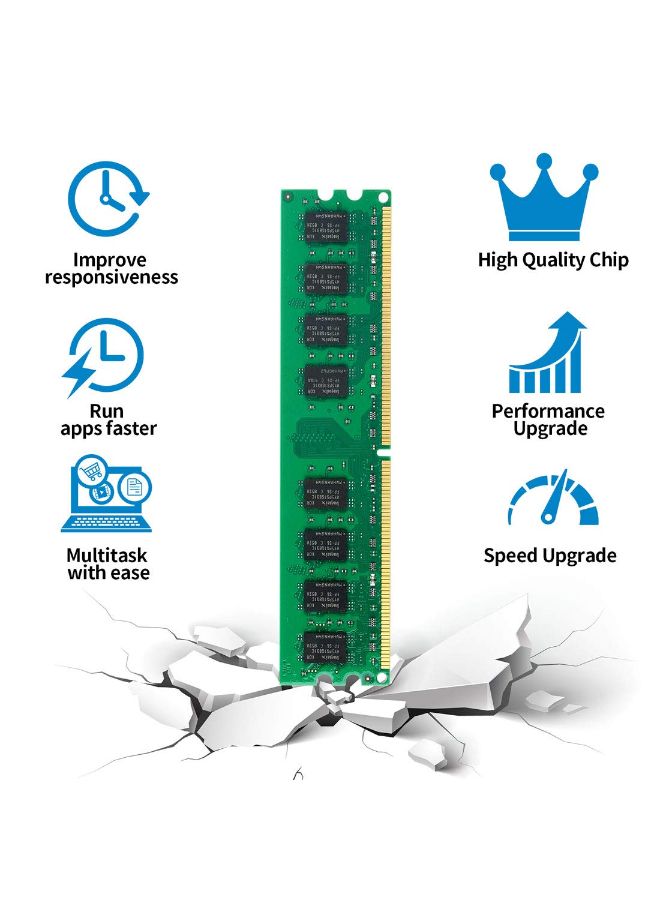 Motoeagle - 2-Piece 2GB DDR2 667 Mhz 2Rx8 UDIMM Desktop RAM Green - Image 1