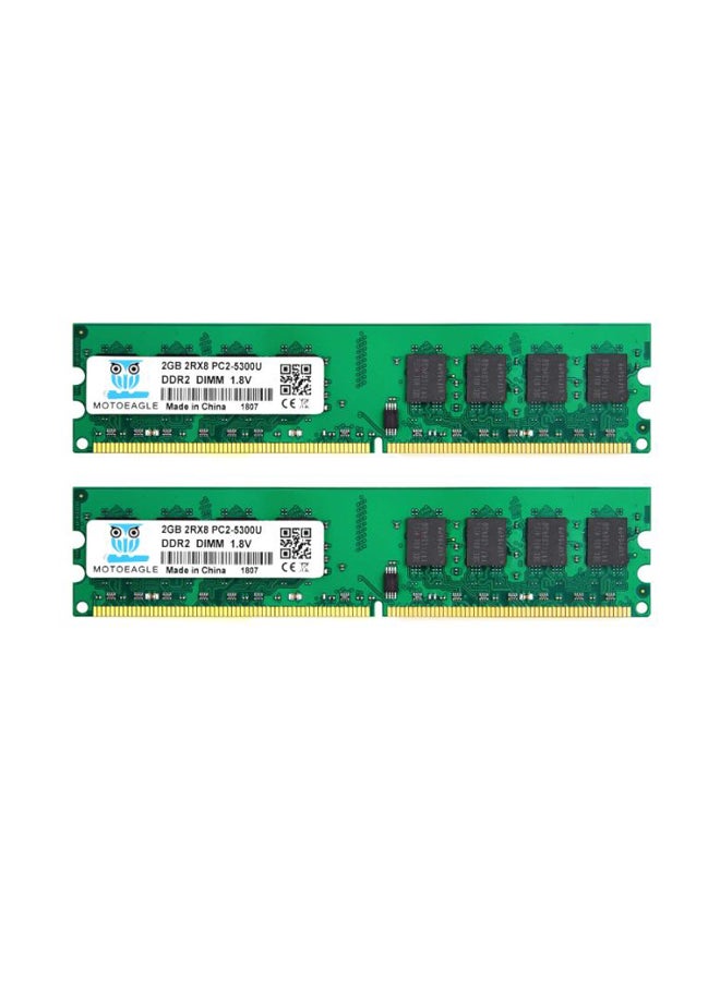 Motoeagle - 2-Piece 2GB DDR2 667 Mhz 2Rx8 UDIMM Desktop RAM Green - Image 1