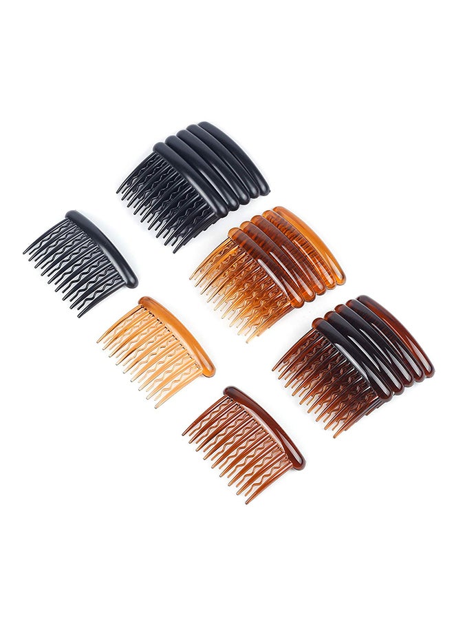 Set Of 18 Plastic Tortoise Side Comb Multicolour