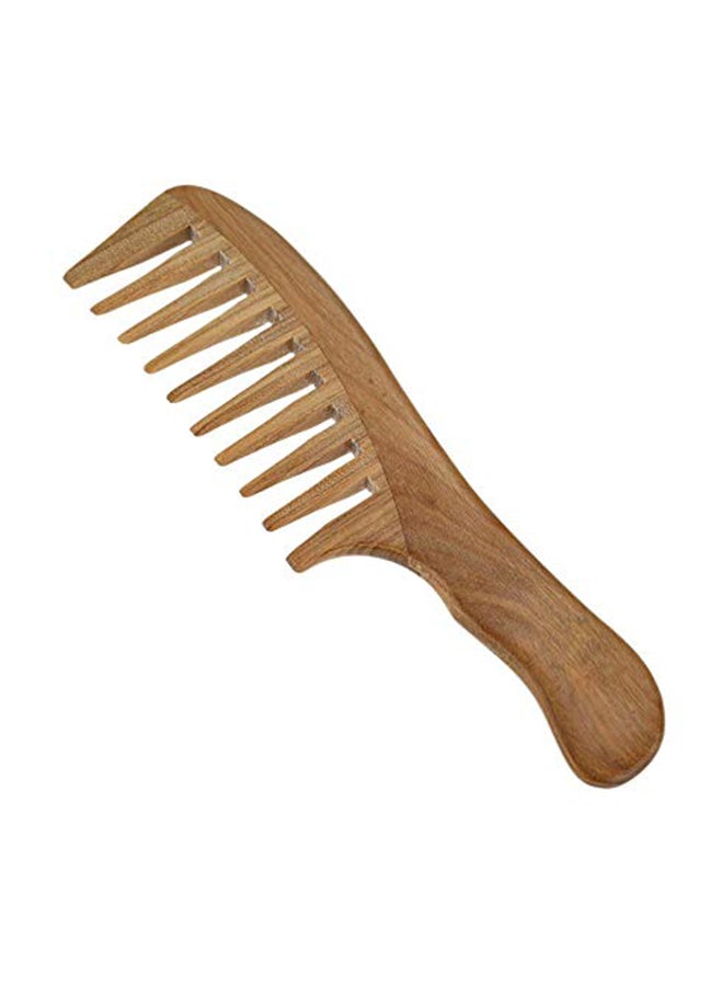 Wooden Wide Tooth Hair Comb Brown