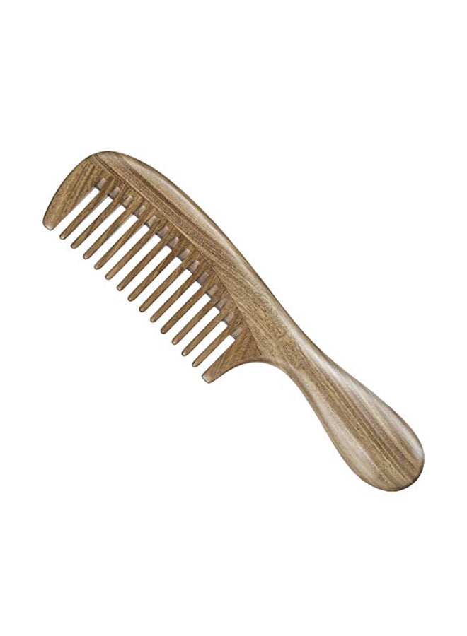 Liasun - Wooden Wide Tooth Hair Comb Brown - Image 1