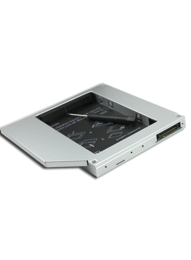 2nd HDD SSD Caddy Second Hard Drive Enclosure DVD CD Optical Bay Silver/Black - Image 3