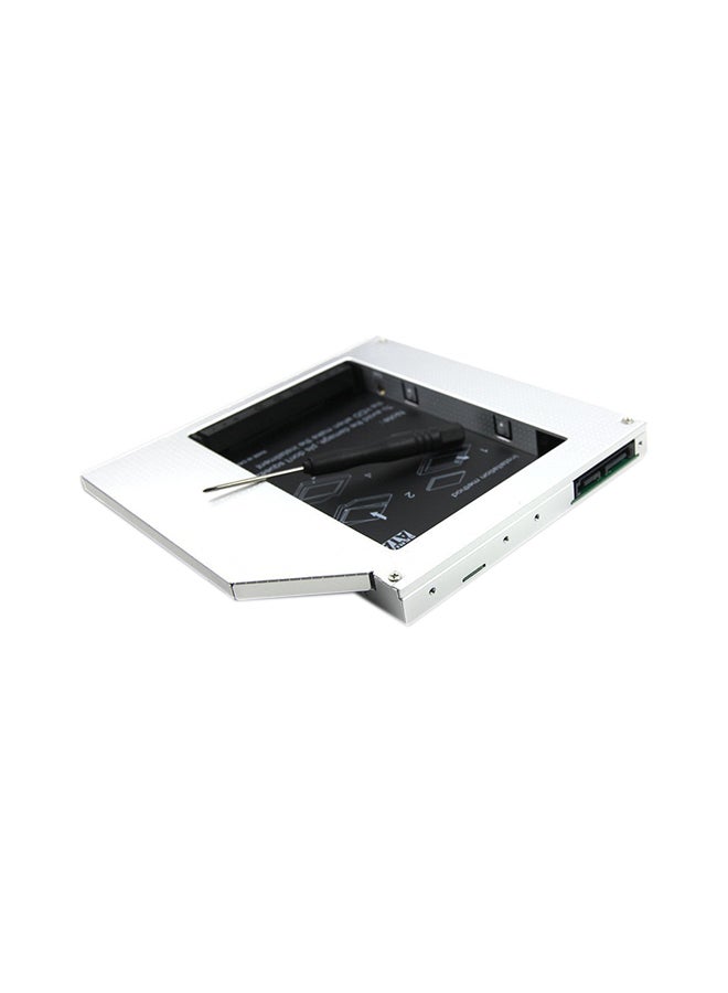 2nd HDD SSD Caddy Second Hard Drive Enclosure DVD CD Optical Bay Silver/Black - Image 2