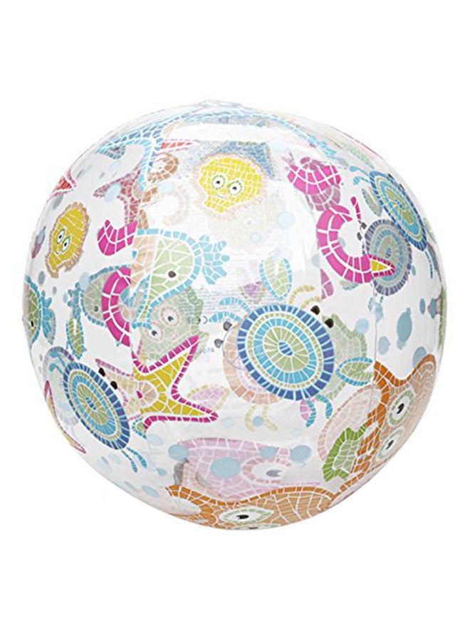 انتكس مجموعة كرات شاطئ شفافة بتصميم مخلوقات بحرية بطباعة بألوان زاهية من قطعتين 24بوصة - Image 2