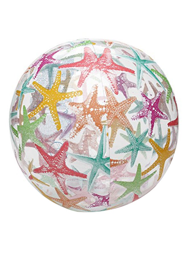انتكس مجموعة كرات شاطئ شفافة بتصميم مخلوقات بحرية بطباعة بألوان زاهية من قطعتين 24بوصة - Image 1