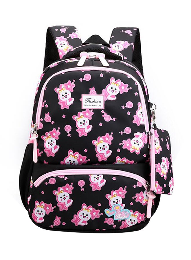Casual School Backpack Black/Pink  - Image 1