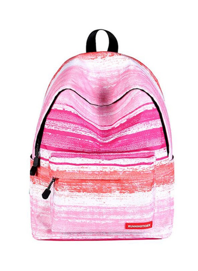 Casual School Backpack Pink/White