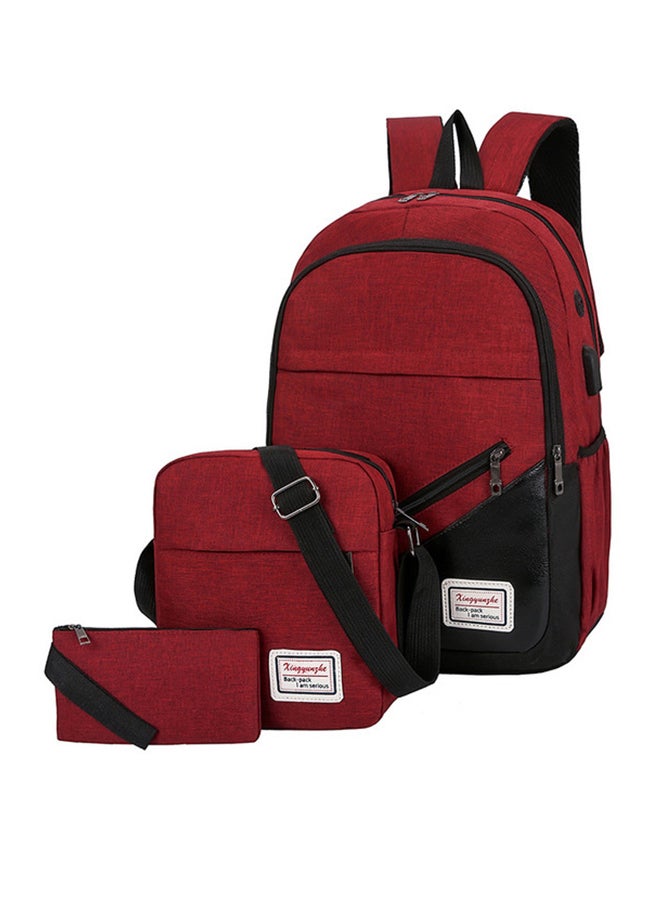 طقم حقائب بتصميم جديد مكون من 3 قطع أحمر