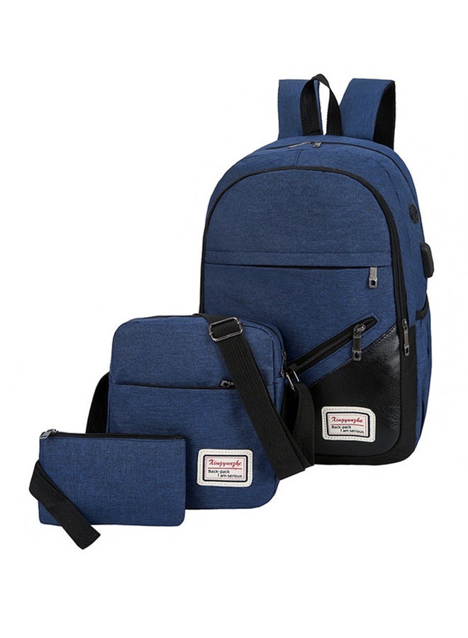 Set Of 3 New Style Backpack Blue
