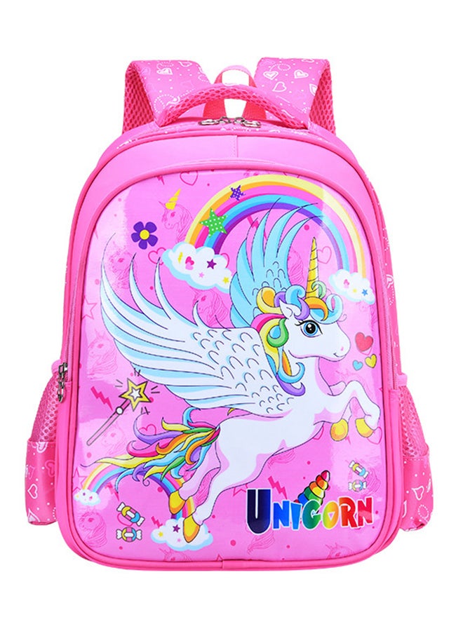 Casual School Backpack Pink/White/Blue 