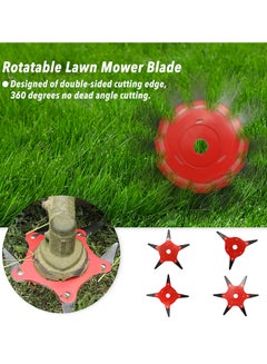 Generic 180 Degree Rotatable Lawn Mower Blade With Double-Sided Cutting Edge Red/Black  - Image 3