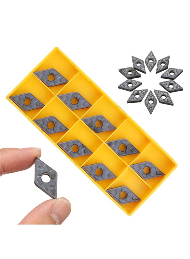 طقم شفرات من الكربيد مكون من 10 قطع لمخرطة التقطيع بالتحكم الآلي CNC رمادي 0.124كيلوجرام - Image 3