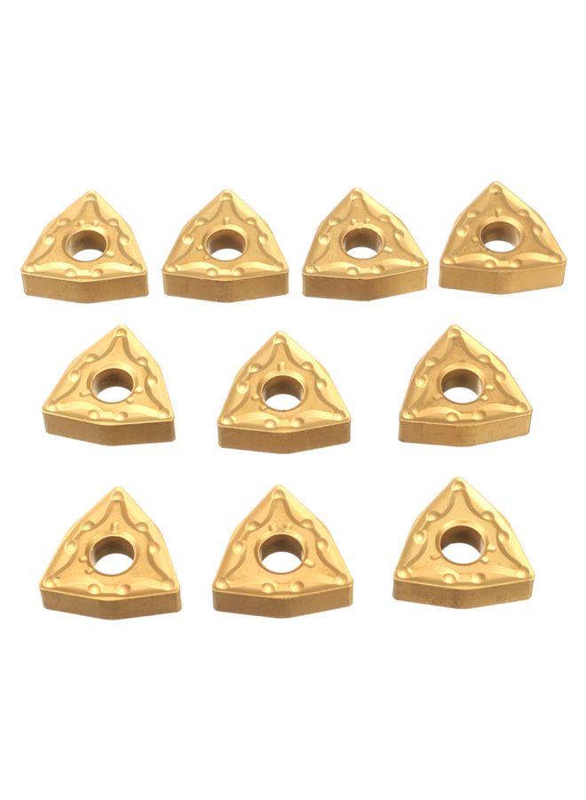 10-Piece Carbide Inserts For CNC Lathe Turning Tool Gold 0.096kg - Image 2