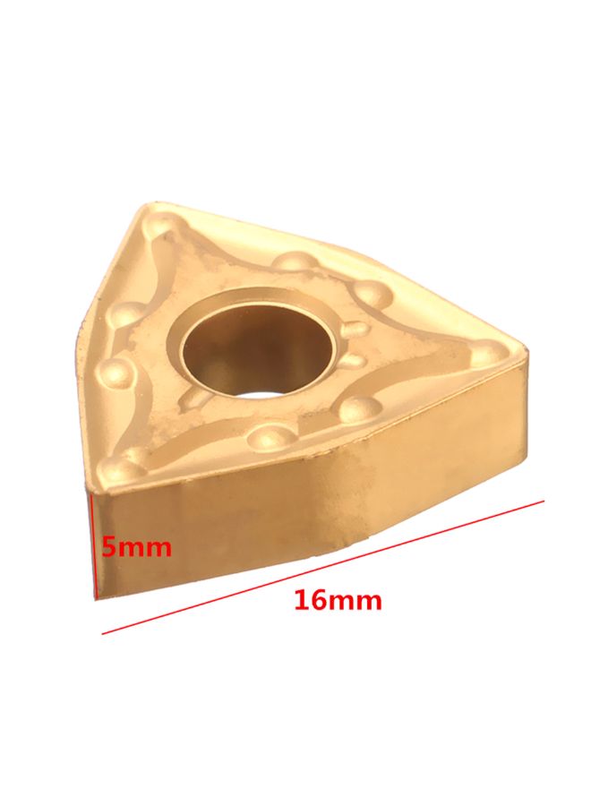 10-Piece Carbide Inserts For CNC Lathe Turning Tool Gold 0.096kg - Image 3