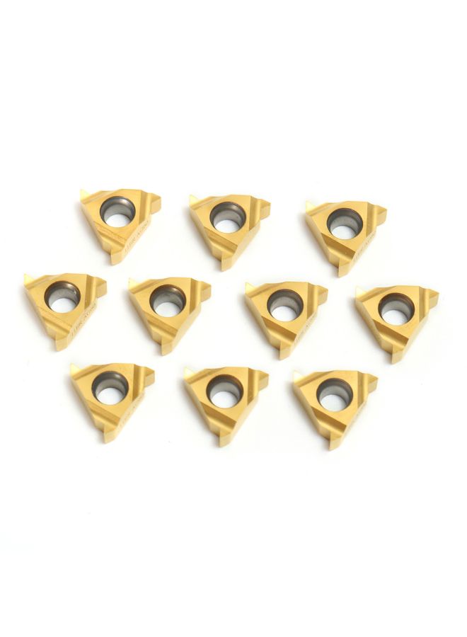 Generic - 10-Piece Carbide Inserts For CNC Lathe Turning Tool Gold 0.25inch - Image 1